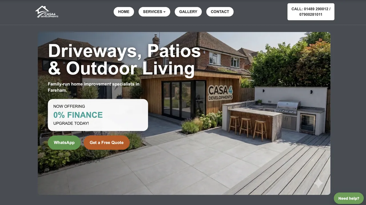 Website design service showcase