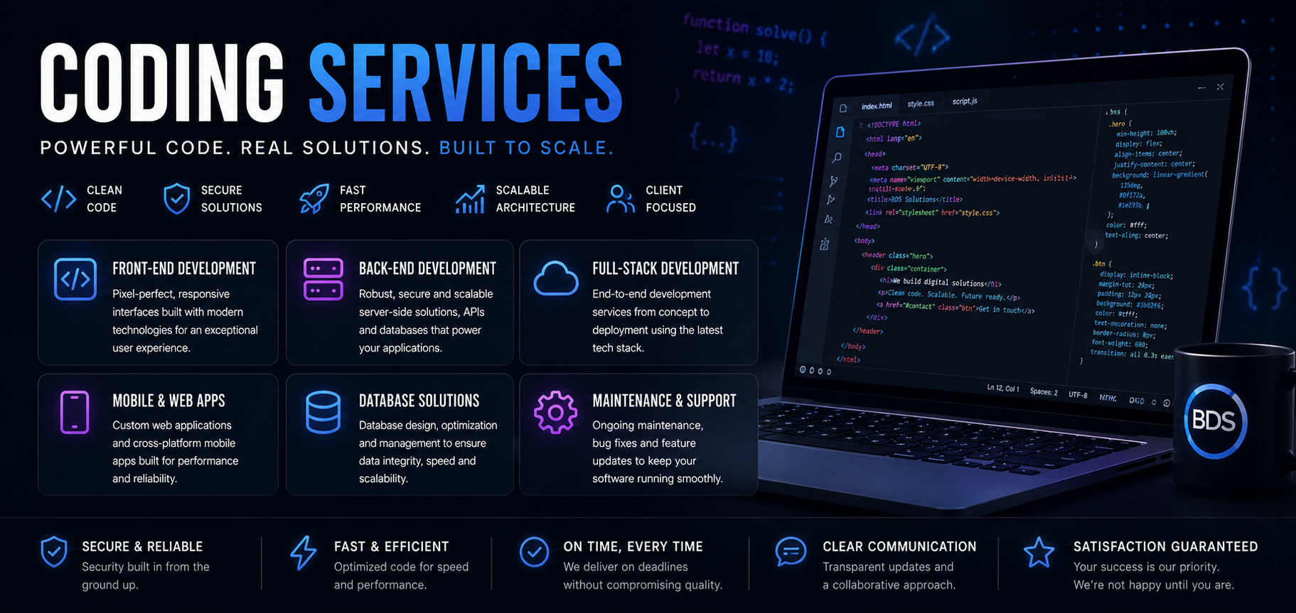 Custom website build and front-end development work by Bryant Digital Solutions